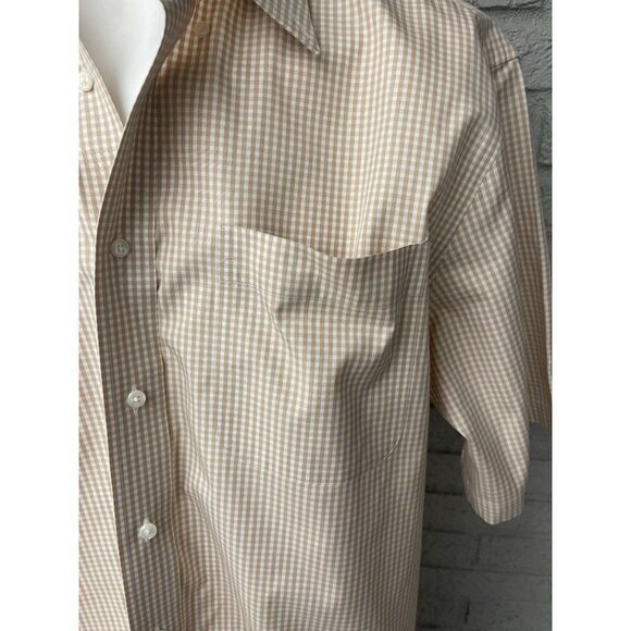 Nordstrom Smartcare Wrinkle-Free Short Sleeve Checkered Shirt Size 16 1/2 NWOT - Picture 3 of 9